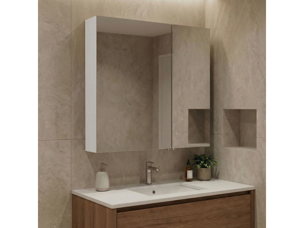 Szafka łazienkowa z lustrem „Purus Desna 60” – 60 x 16 x 66 cm – biała