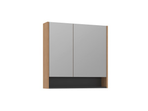 Szafka łazienkowa z lustrem „Ricato 80” – 80 x 16 x 78 cm – orzech