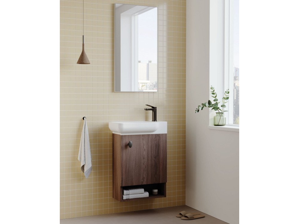 Dekoracyjne lustro drewniane „Begonya 45” – cm – chrom