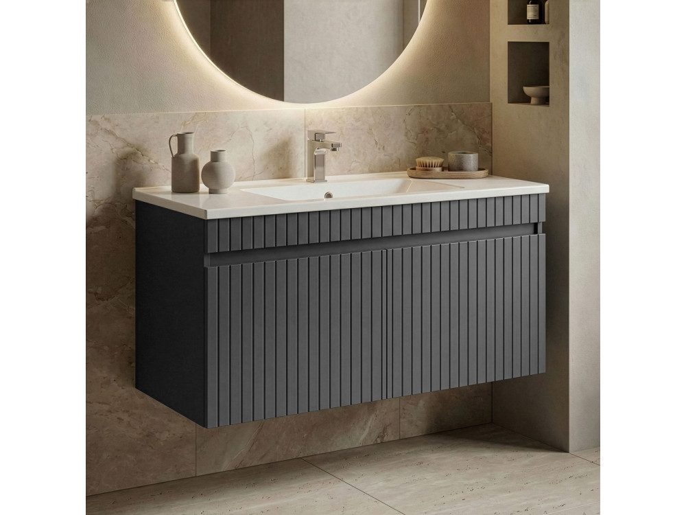 Szafka pod umywalkę „Tivoli 100” – 100 x 45 x 57 cm – matowy antracyt