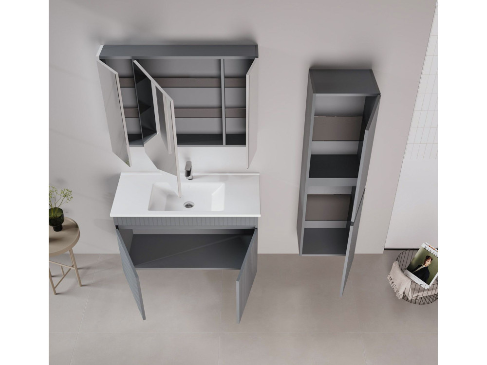 Szafka pod umywalkę „Tivoli 100” – 100 x 45 x 57 cm – matowy antracyt