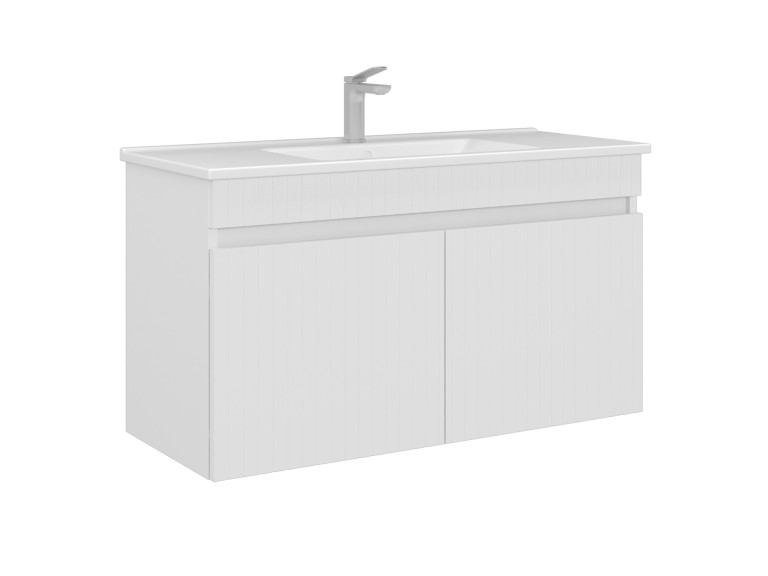 Szafka pod umywalkę „Tivoli 100” – 100 x 45 x 57 cm – matowa biel