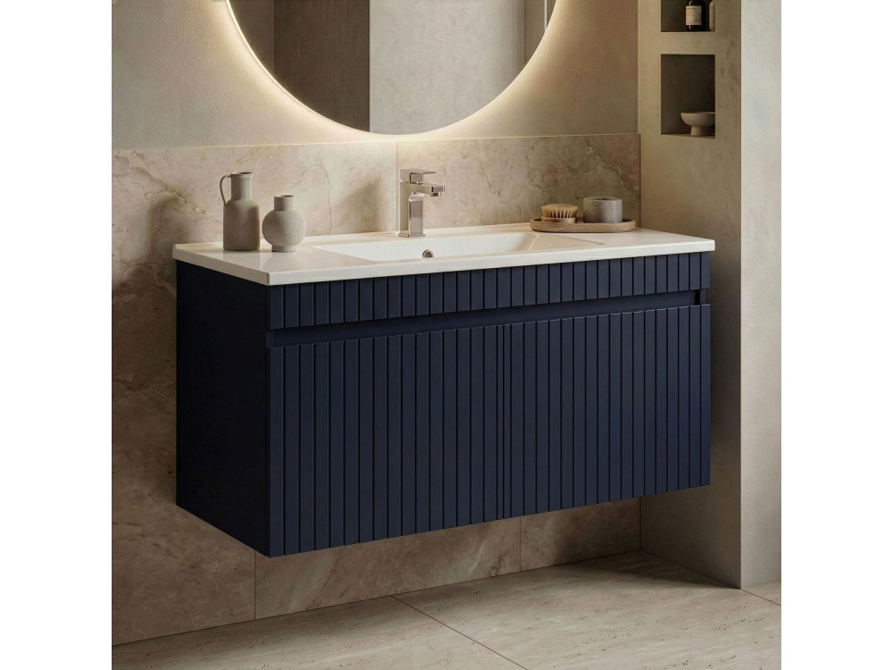 Szafka pod umywalkę „Tivoli 100” – 100 x 45 x 57 cm – matowy granatowy