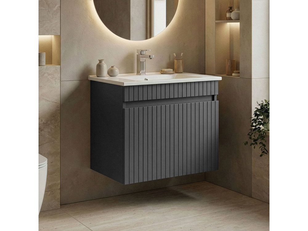 Szafka pod umywalkę „Tivoli 65” – 65 x 45 x 57 cm – matowy antracyt