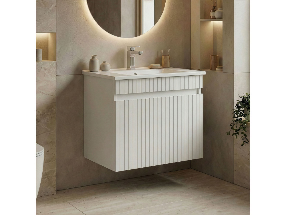 Szafka pod umywalkę „Tivoli 65” – 65 x 45 x 57 cm – matowa biel