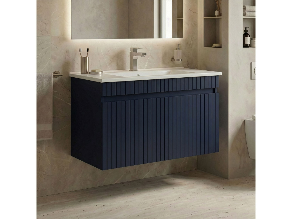 Szafka pod umywalkę „Tivoli 85” – 85 x 45 x 57 cm – matowy granatowy