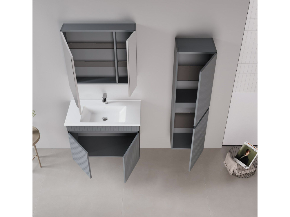 Szafka pod umywalkę „Tivoli 85” – 85 x 45 x 57 cm – matowy antracyt