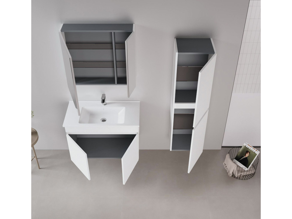 Szafka pod umywalkę „Tivoli 85” – 85 x 45 x 57 cm – matowa biel