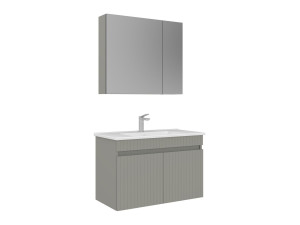 Zestaw szafki pod umywalkę z lustrem (2 elementy) „Tivoli 85” – 85 x 45 x 57 cm – matowy kolor kaszmir
