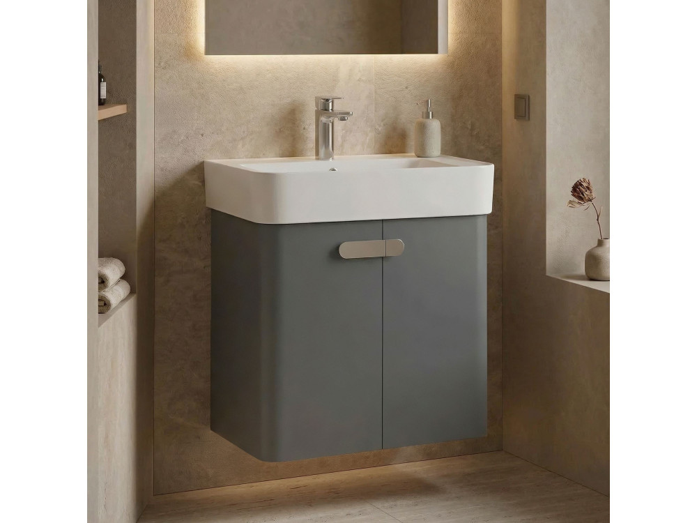 Szafka pod umywalkę „Orbit 55” – 55 x 38 x 62 cm – szara