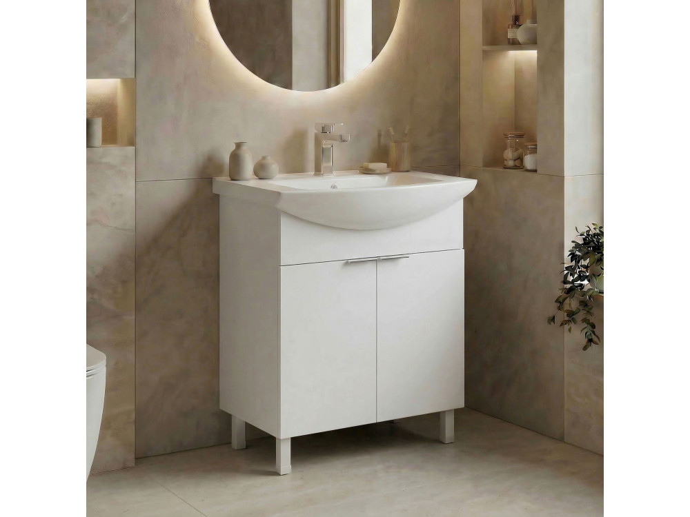 Szafka pod umywalkę „Purus 65” – 65 x 50 x 83 cm – biała