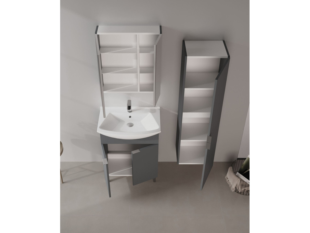 Szafka pod umywalkę „Purus 65” – 65 x 50 x 83 cm – matowy antracyt