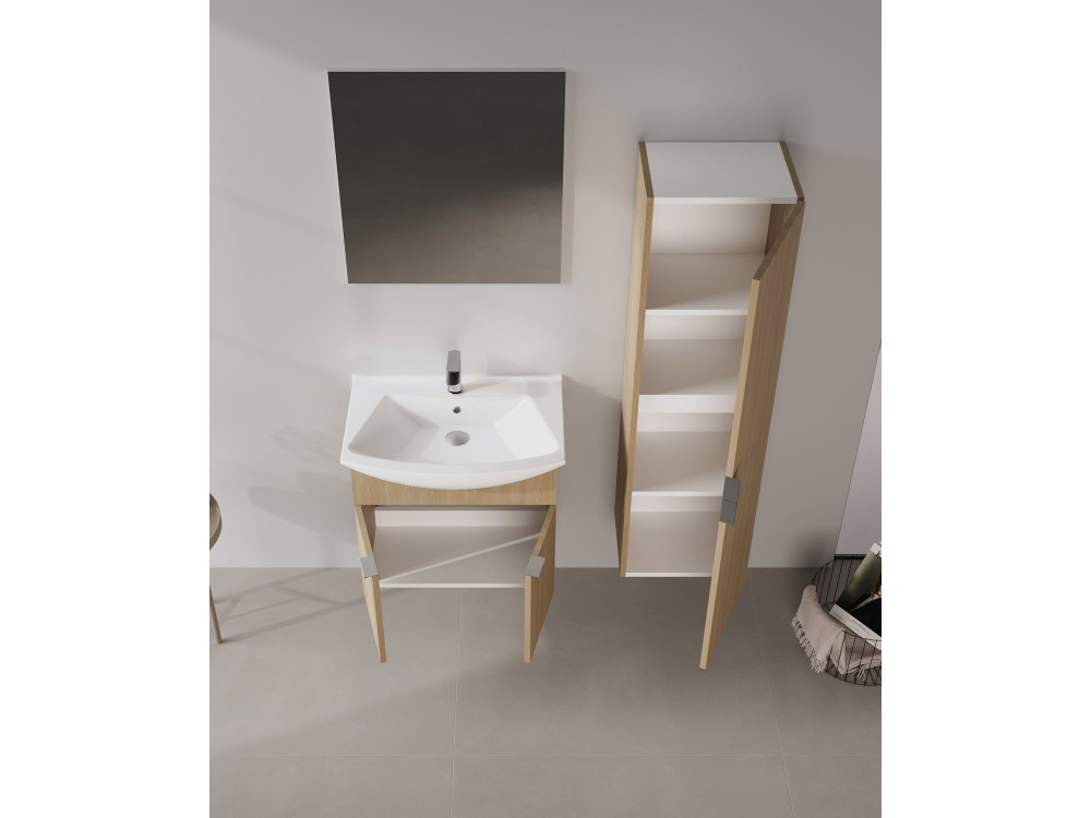 Szafka pod umywalkę „Purus 65” – 65 x 50 x 58 cm – dąb Sonomo