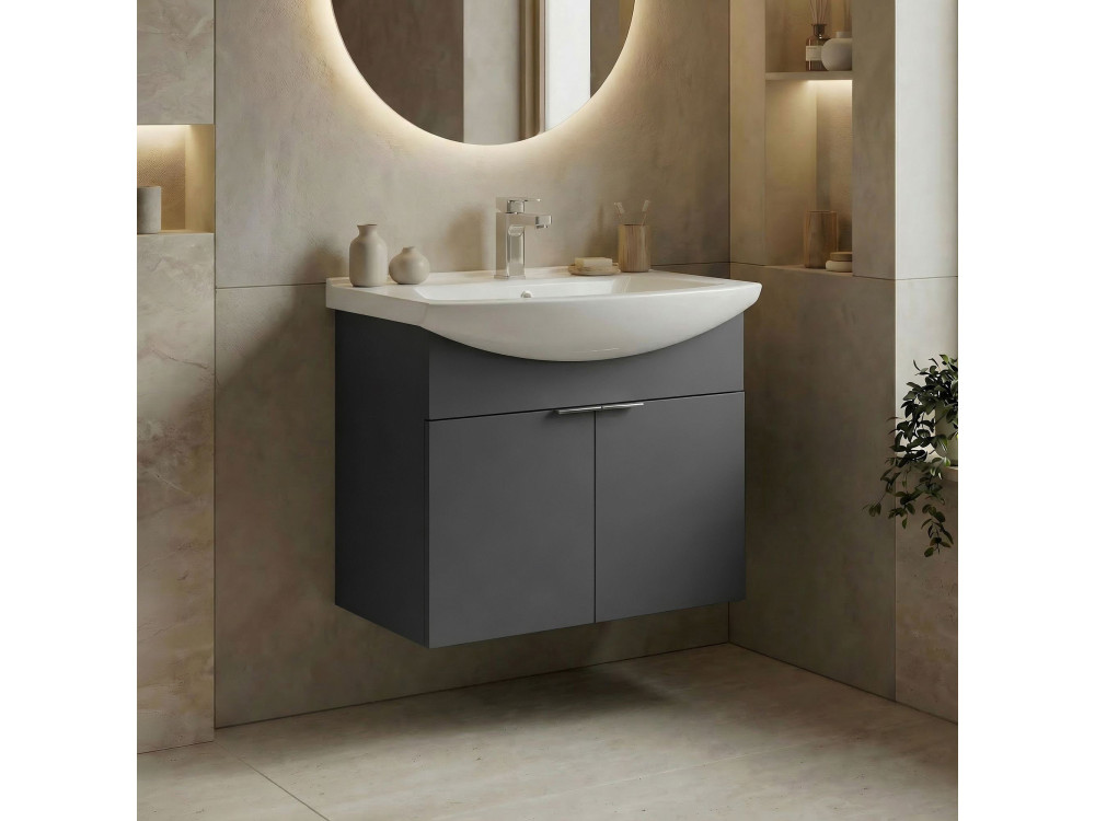 Szafka pod umywalkę „Purus 65” – 65 x 50 x 58 cm – matowy antracyt