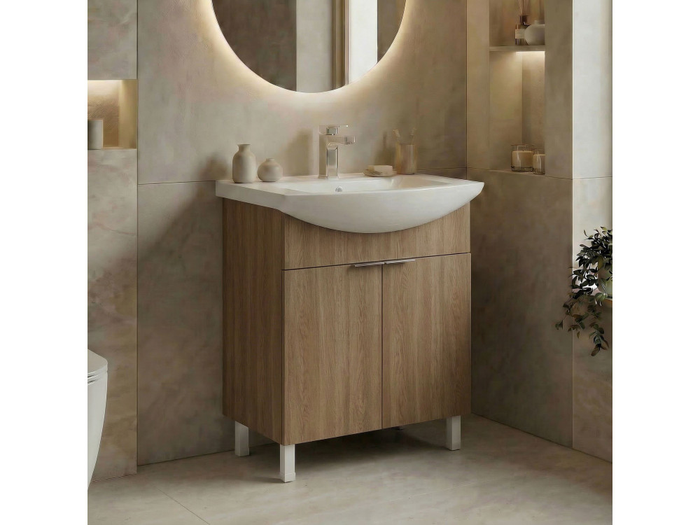 Szafka pod umywalkę „Purus 65” – 65 x 50 x 83 cm – dąb Sonomo