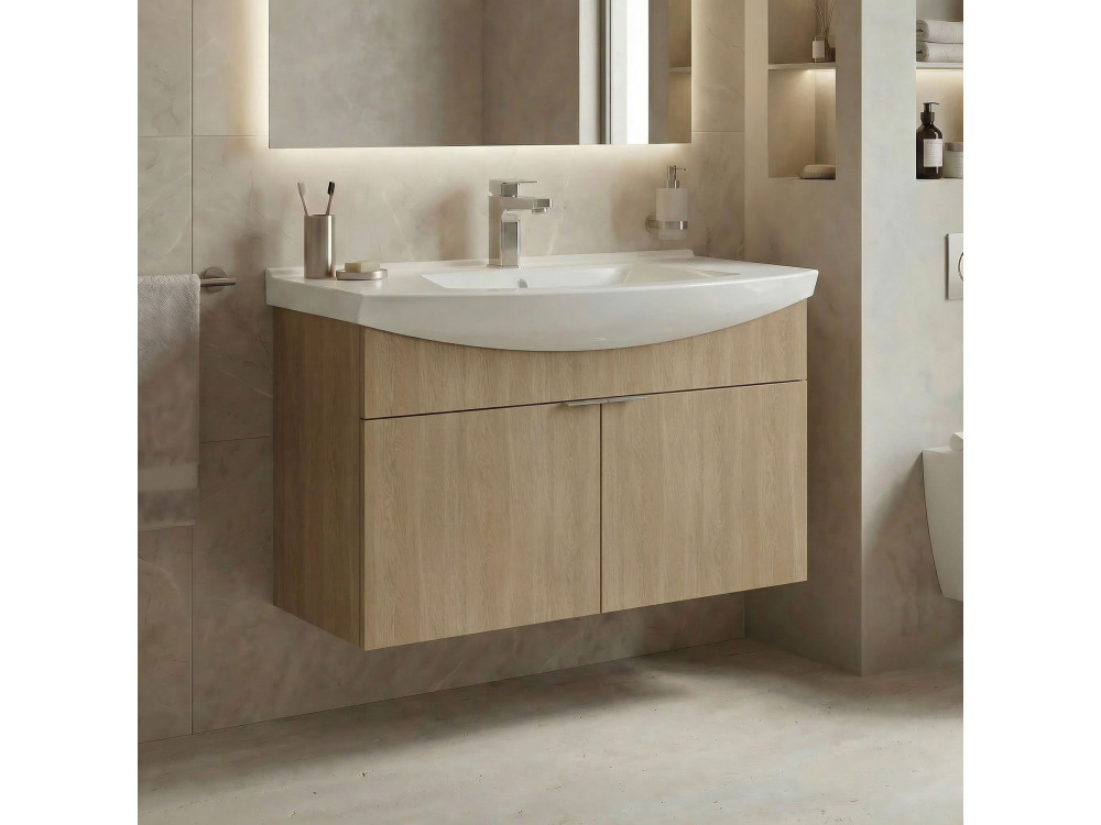 Szafka pod umywalkę „Purus 80” – 80 x 50 x 58 cm – dąb Sonomo