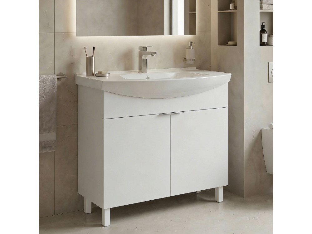 Szafka pod umywalkę „Purus 80” – 80 x 50 x 83 cm – biała