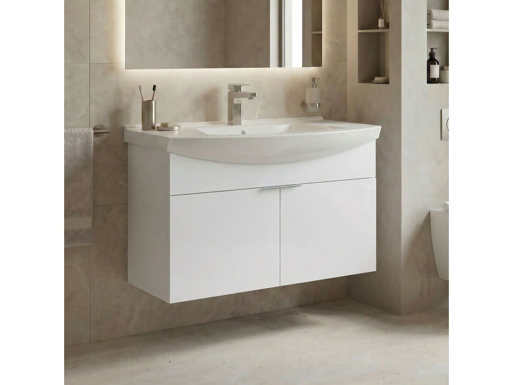 Szafka pod umywalkę „Purus 80” – 80 x 50 x 58 cm – biała