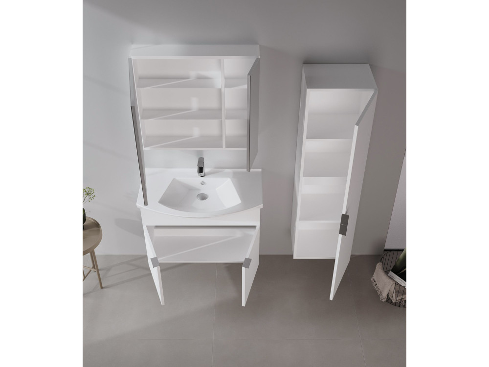 Szafka pod umywalkę „Purus 80” – 80 x 50 x 58 cm – biała