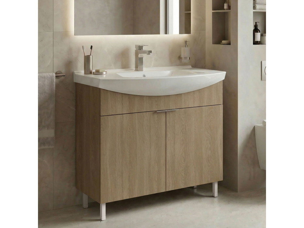 Szafka pod umywalkę „Purus 80” – 80 x 50 x 83 cm – dąb Sonomo