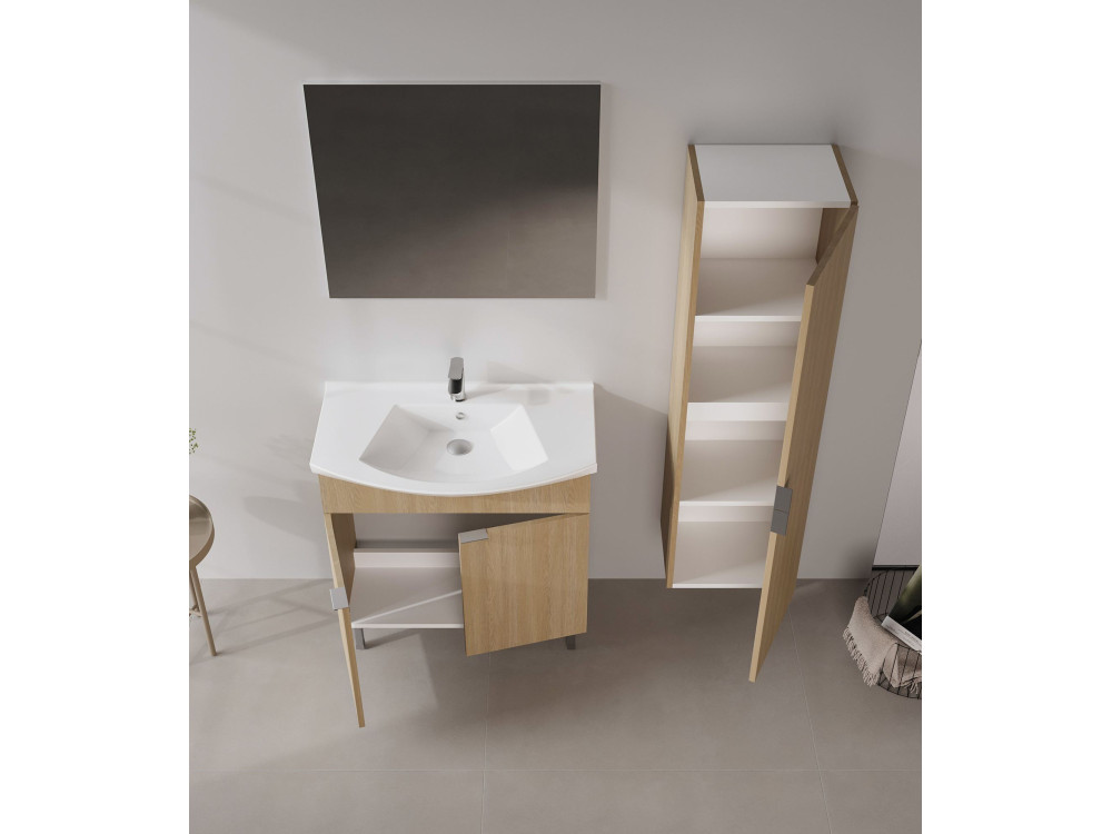 Szafka pod umywalkę „Purus 80” – 80 x 50 x 83 cm – dąb Sonomo