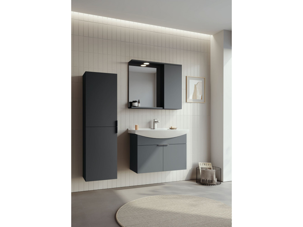 Szafka pod umywalkę „Purus 80” – 80 x 50 x 58 cm – matowy antracyt
