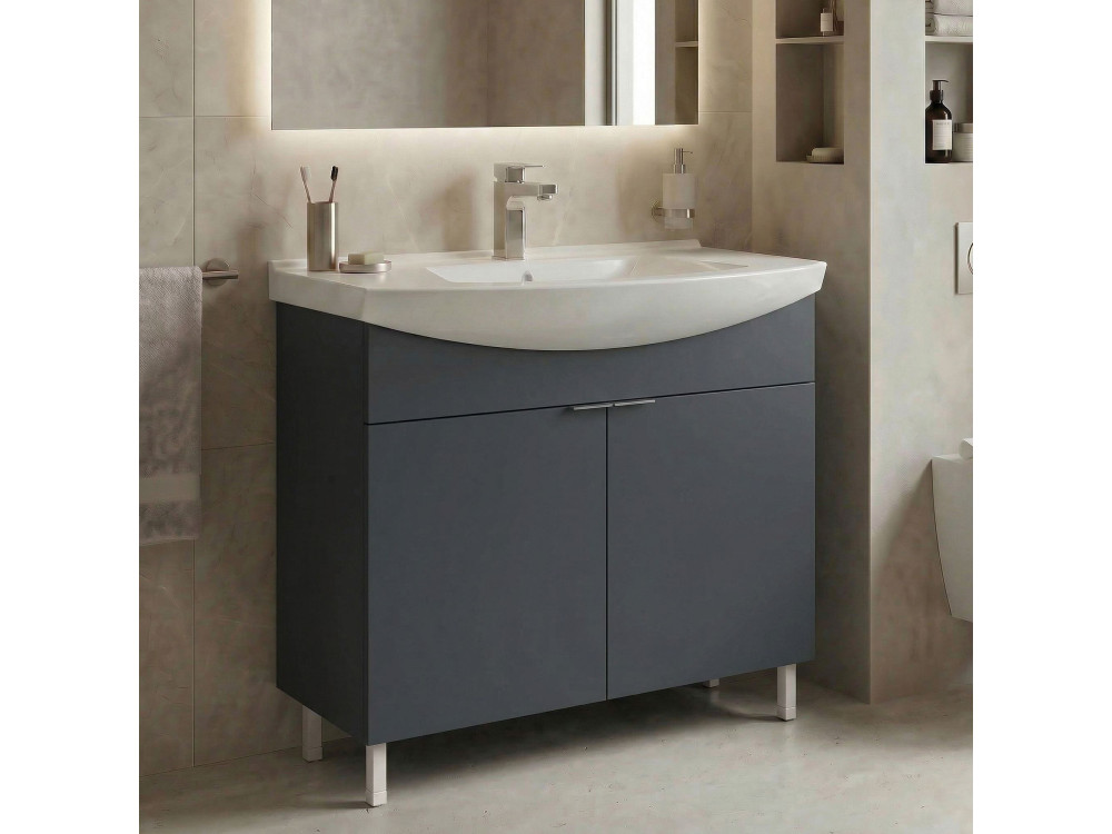 Szafka pod umywalkę „Purus 80” – 80 x 50 x 83 cm – matowy antracyt