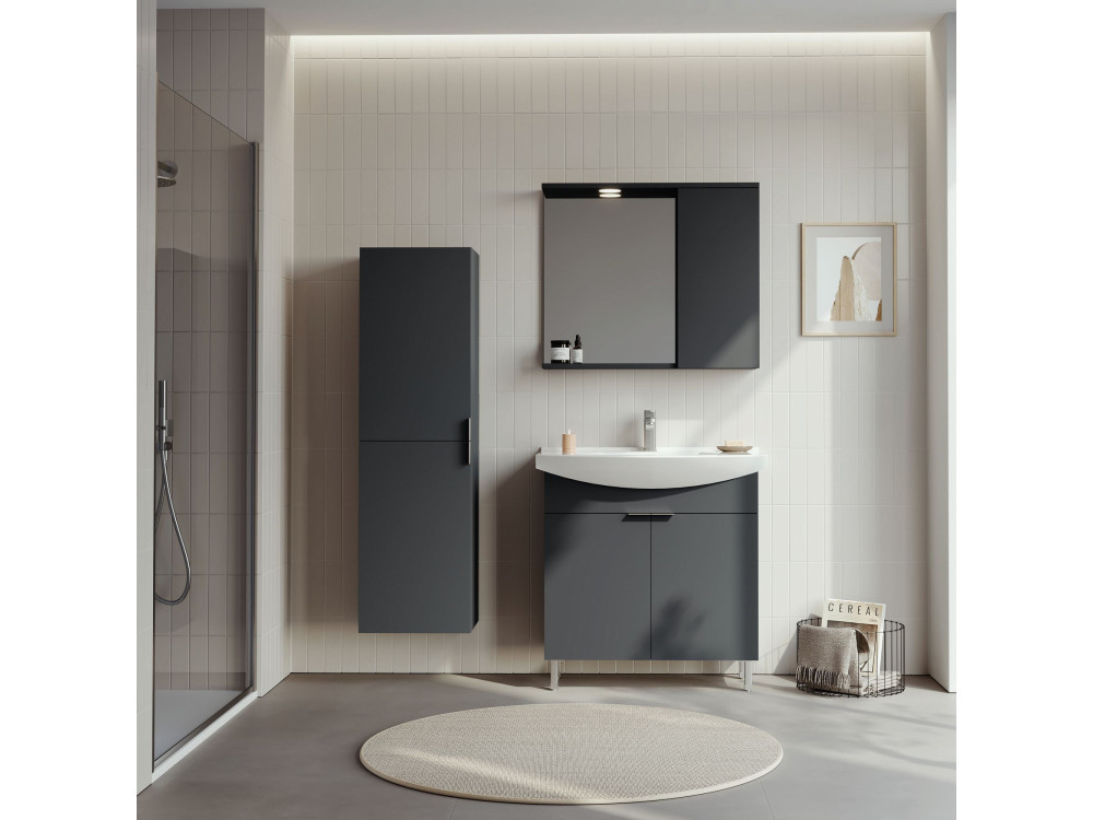 Szafka pod umywalkę „Purus 80” – 80 x 50 x 83 cm – matowy antracyt