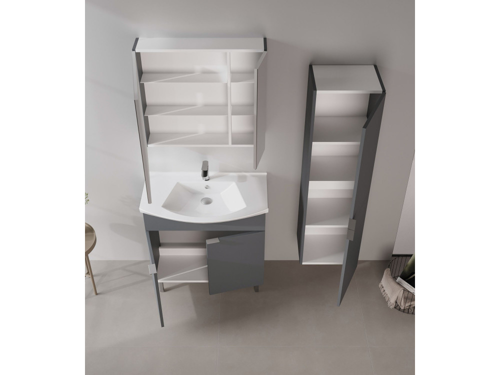 Szafka pod umywalkę „Purus 80” – 80 x 50 x 83 cm – matowy antracyt