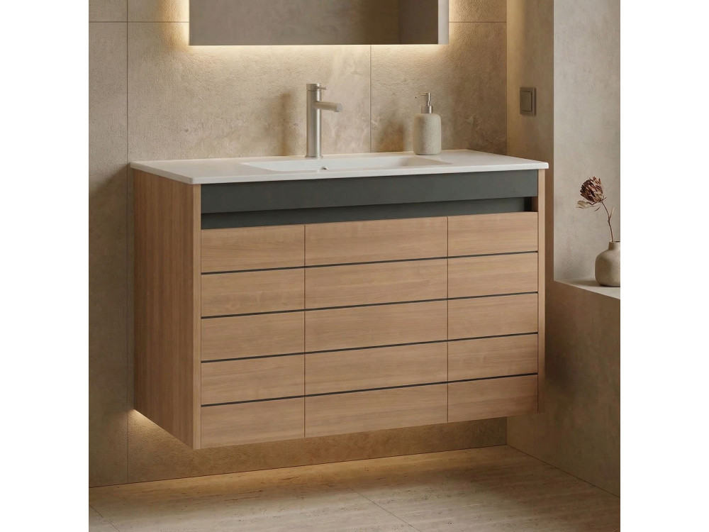 Szafka pod umywalkę „Ricato 100” – 101 x 47 x 62 cm – orzech