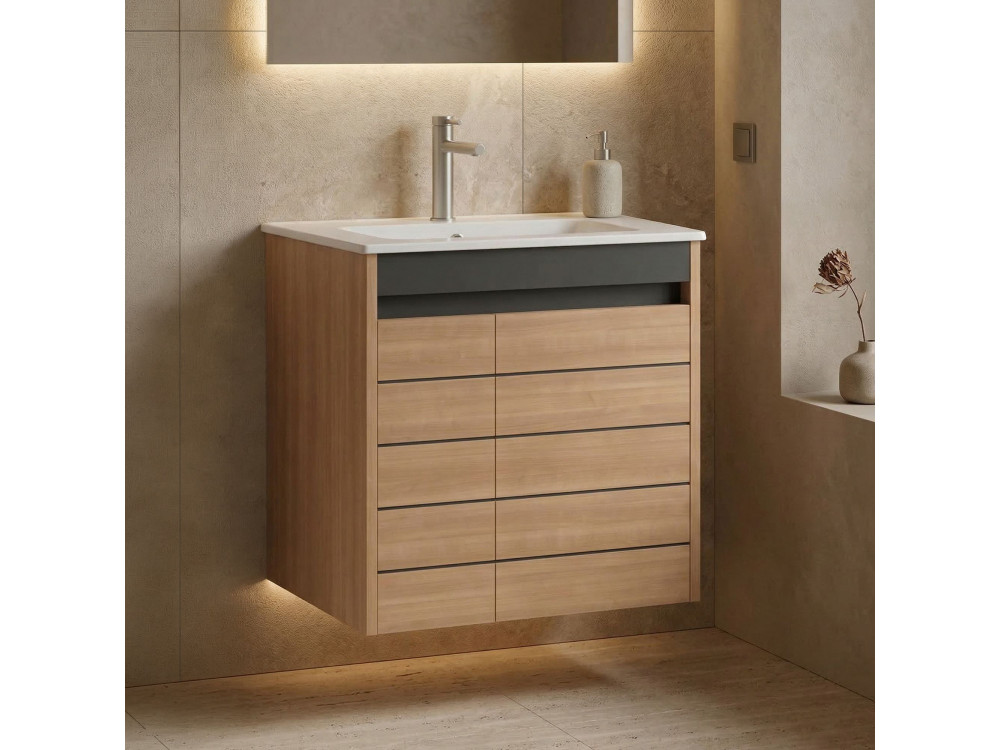 Szafka pod umywalkę „Ricato 60” – 61 x 47 x 62 cm – orzech