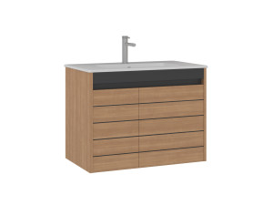 Szafka pod umywalkę „Ricato 80” – 81 x 47 x 62 cm – orzech