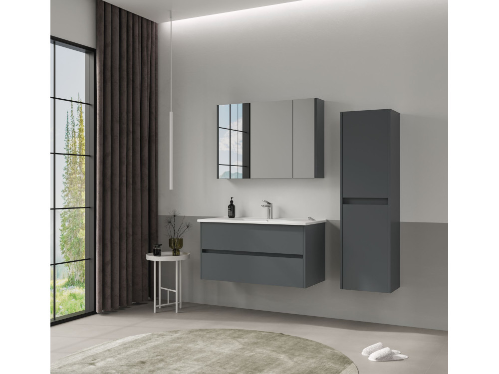 Szafka pod umywalkę „Side 100 v3” – 100 x 45 x 52 cm – matowy antracyt