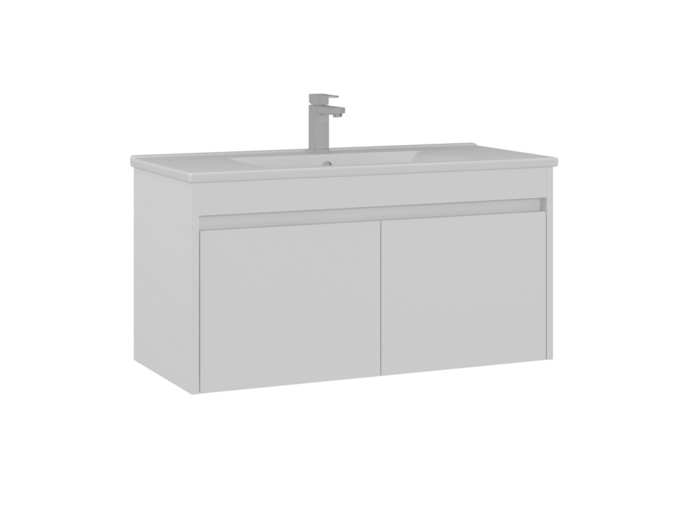 Szafka pod umywalkę „Side 100 v3” – 100 x 45 x 52 cm – matowa biel