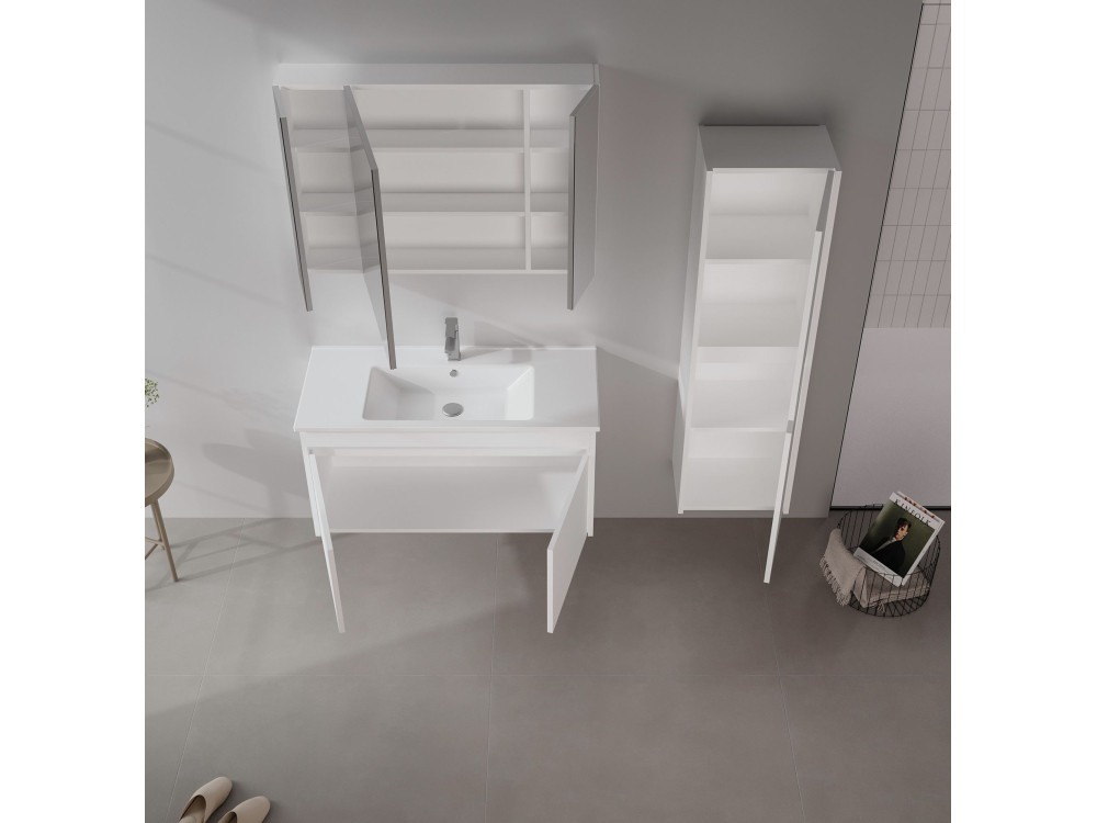 Szafka pod umywalkę „Side 100 v3” – 100 x 45 x 52 cm – matowa biel