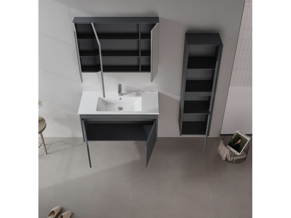 Szafka pod umywalkę „Side 100 v3” – 100 x 45 x 52 cm – matowy antracyt
