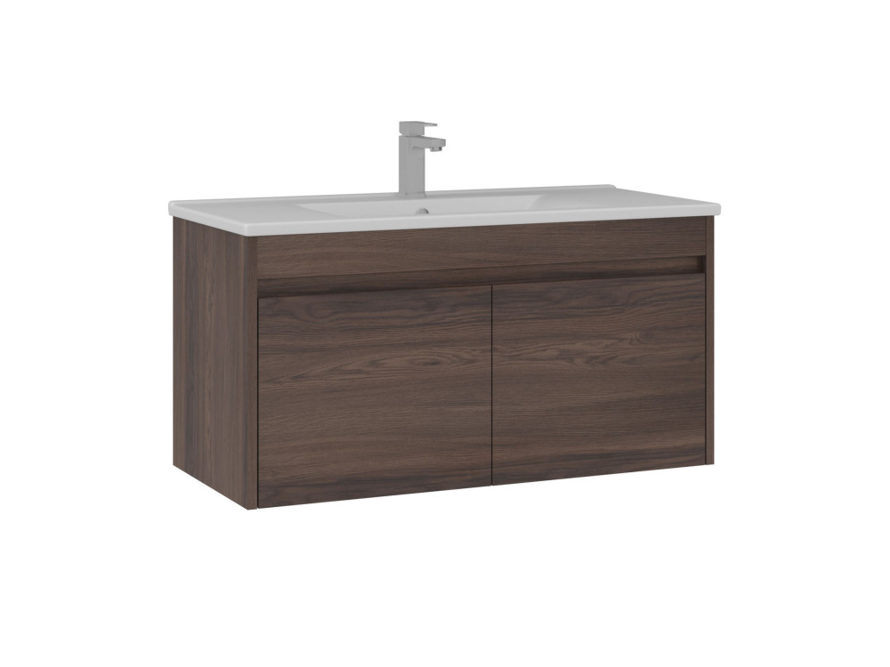 Szafka pod umywalkę „Side 100 v3” – 100 x 45 x 52 cm – ciemny orzech