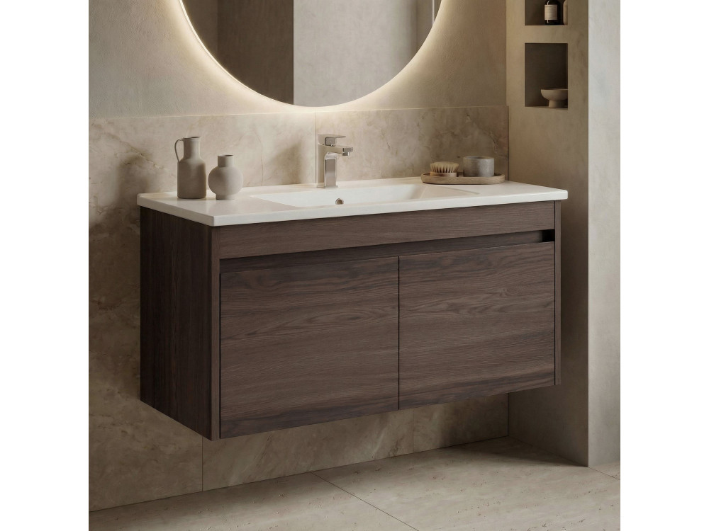 Szafka pod umywalkę „Side 100 v3” – 100 x 45 x 52 cm – ciemny orzech