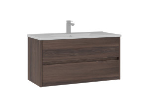 Szafka pod umywalkę „Side 100 v3” – 100 x 45 x 52 cm – ciemny orzech