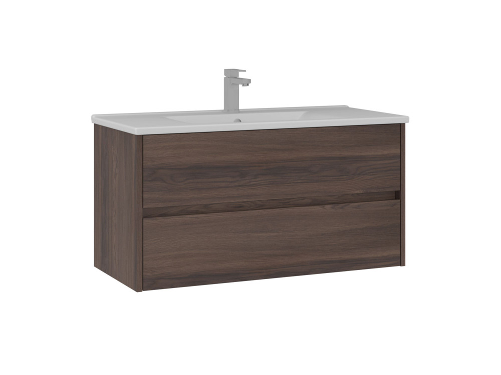 Szafka pod umywalkę „Side 100 v3” – 100 x 45 x 52 cm – ciemny orzech