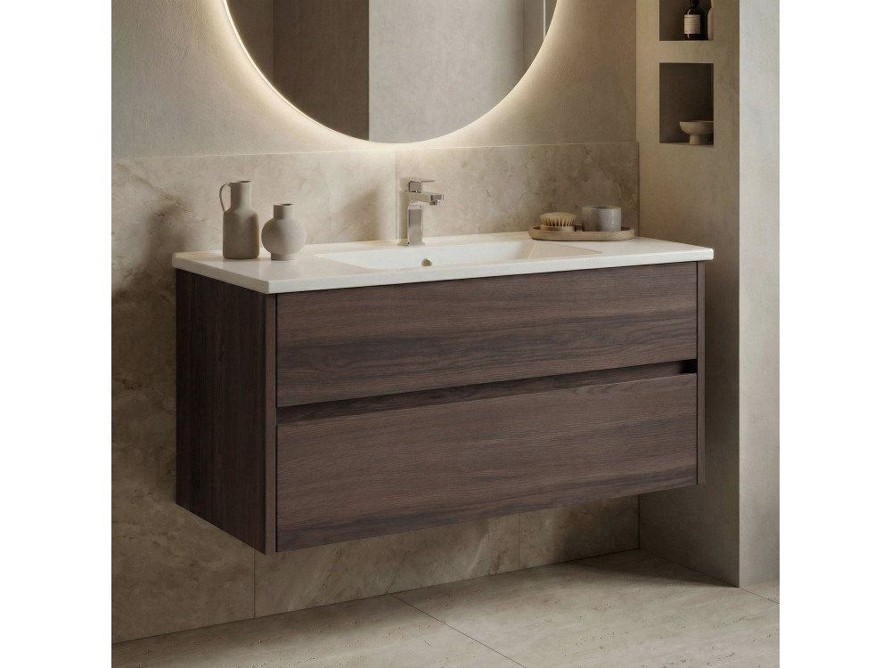 Szafka pod umywalkę „Side 100 v3” – 100 x 45 x 52 cm – ciemny orzech