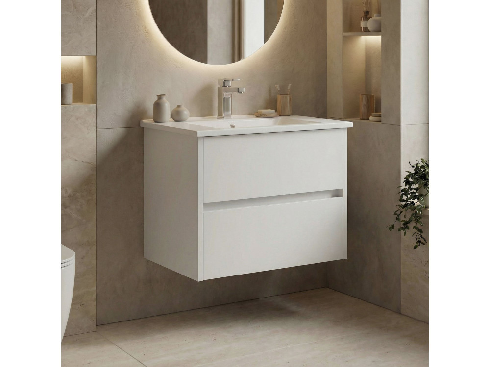 Szafka pod umywalkę „Side 65 v2” – 65 x 45 x 52 cm – matowa biel