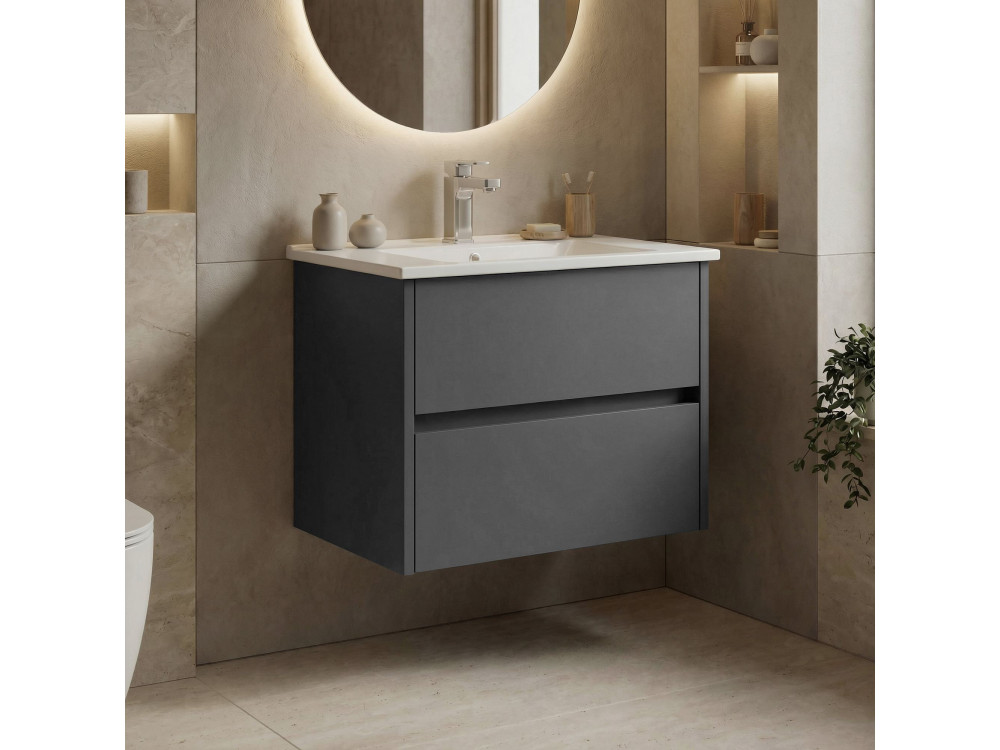 Szafka pod umywalkę „Side 65 v2” – 65 x 45 x 52 cm – matowy antracyt