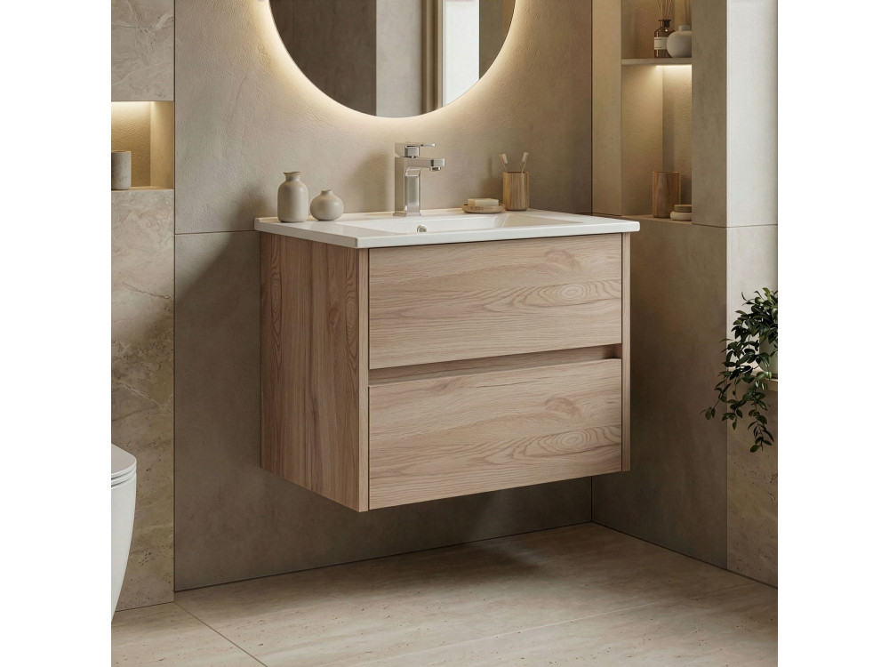 Szafka pod umywalkę „Side 65 v2” – 65 x 45 x 52 cm – dąb