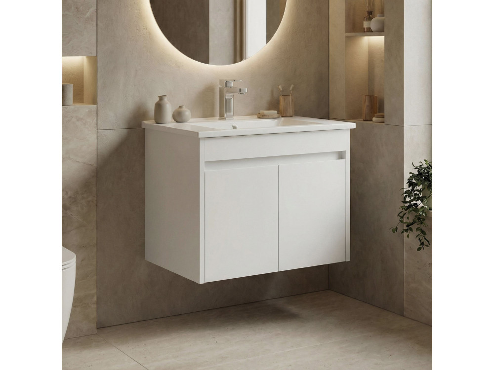 Szafka pod umywalkę „Side 65 v2” – 65 x 45 x 52 cm – matowa biel