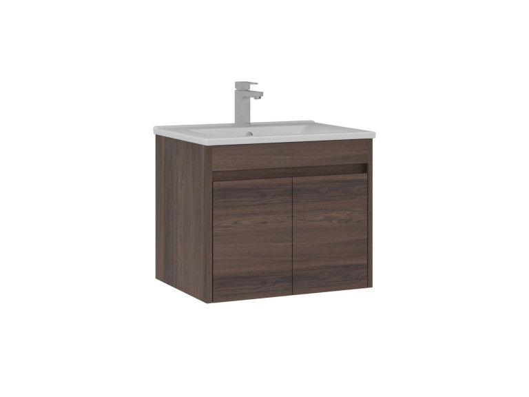 Szafka pod umywalkę „Side 65 v2” – 65 x 45 x 52 cm – ciemny orzech