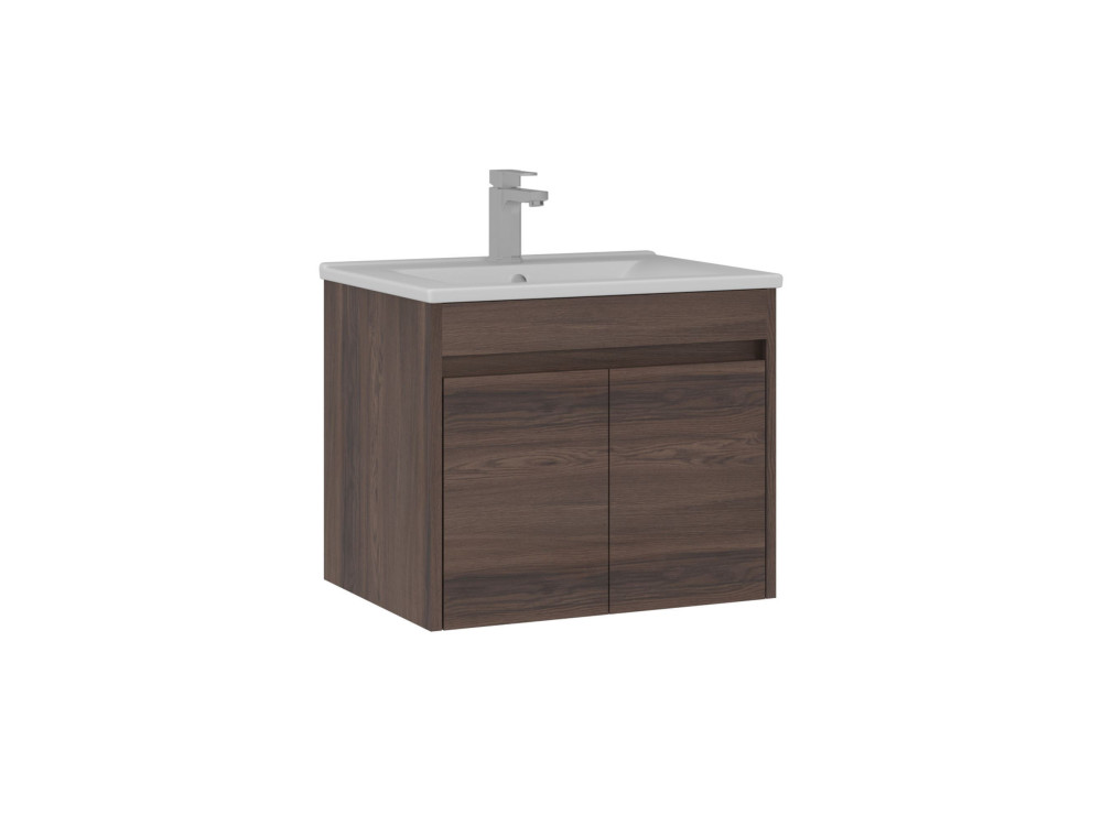 Szafka pod umywalkę „Side 65 v2” – 65 x 45 x 52 cm – ciemny orzech