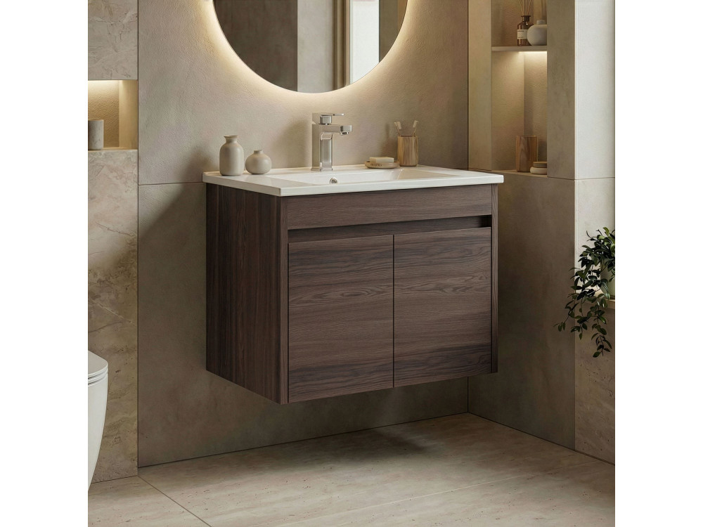Szafka pod umywalkę „Side 65 v2” – 65 x 45 x 52 cm – ciemny orzech