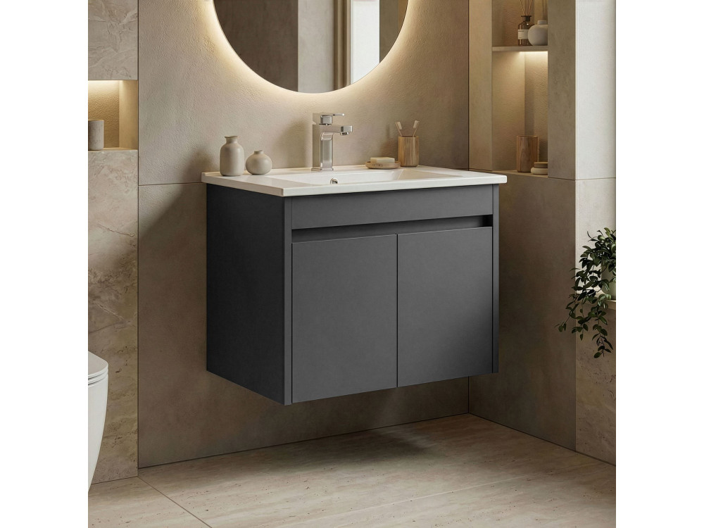 Szafka pod umywalkę „Side 65 v2” – 65 x 45 x 52 cm – matowy antracyt