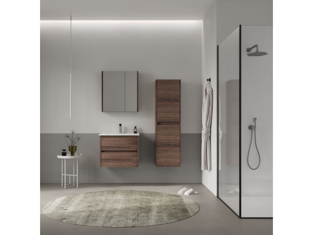 Szafka pod umywalkę „Side 65 v2” – 65 x 45 x 52 cm – ciemny orzech
